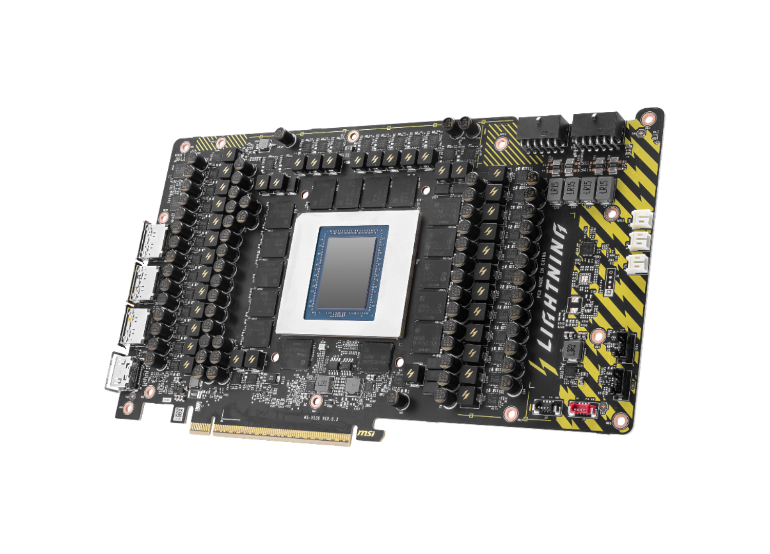 MSI GeForce RTX 5090 32G Lightning Z con uno schermo da 8 pollici