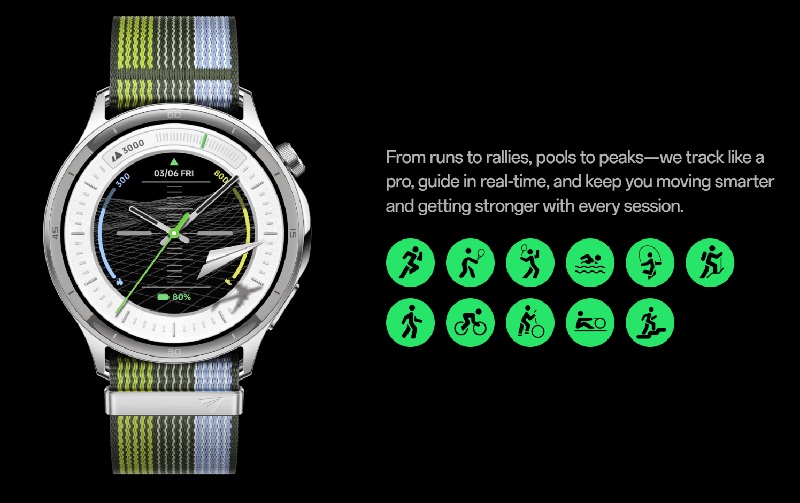 Oppo Watch S in argento ritmico