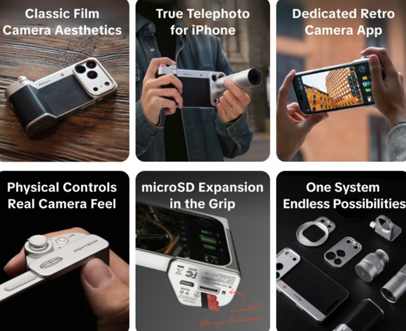 Accessori PGYTECH RetroVa su iPhone