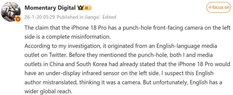 Messaggio di Instant Digital con traduzione automatica