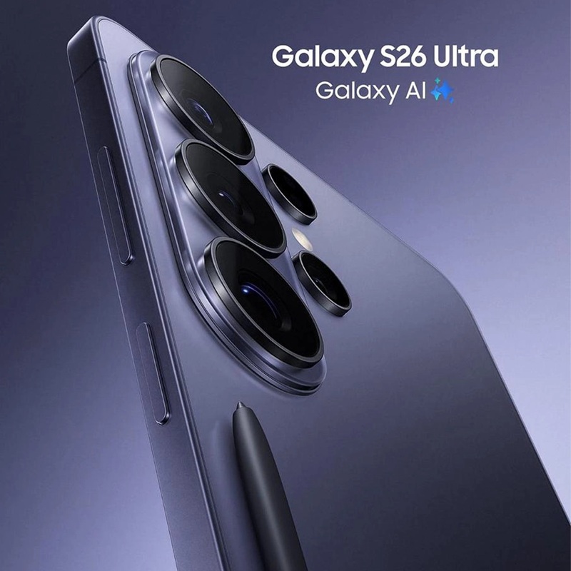 Render del Galaxy S26 Ultra nel colore 'Cobalto Viola'