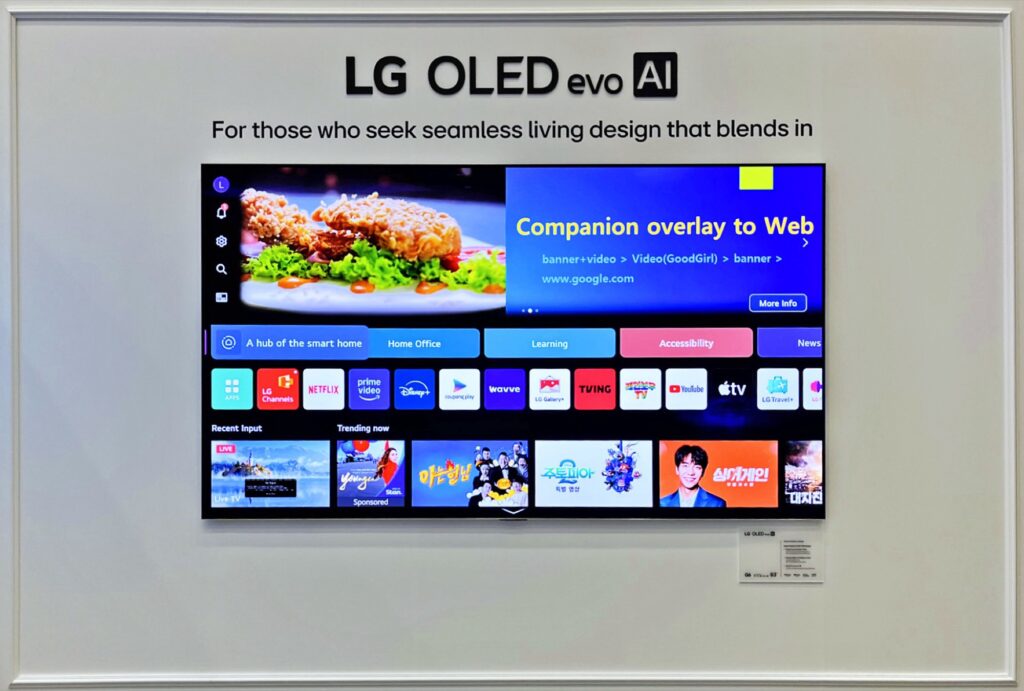 LG OLED G6 TV ad un angolo