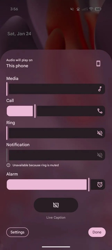Screenshot dell'interfaccia sfocata Android 17 - 2