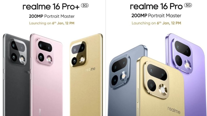 Design aggiornato di Realme 16 Pro e Pro+