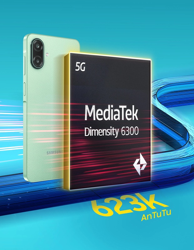 Vista laterale del Samsung Galaxy F70e 5G