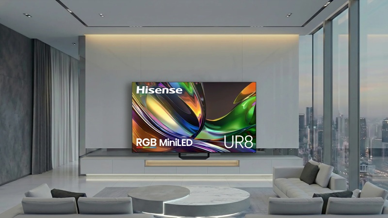 Hisense UR8 TV - tecnologia RGB MiniLED